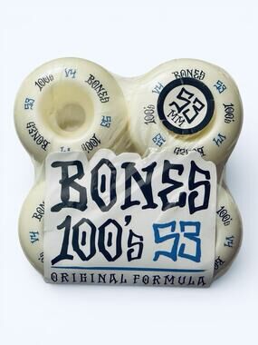BONES WHEELS 100 Skateboard Wheel CG Formula V4 Wide 100A 4PK 53 White